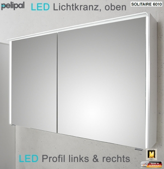 Pelipal 6010 Spiegelschrank 114 cm mit LED Lichtkranz und seitlichen LED Profilen - 6010-SPSB 03 