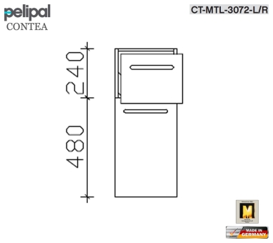 Pelipal Contea Highboard 30 cm mit Tür und Auszug 