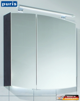 Puris Classic Line Spiegelschrank 70 cm mit Aufsatzleuchte 