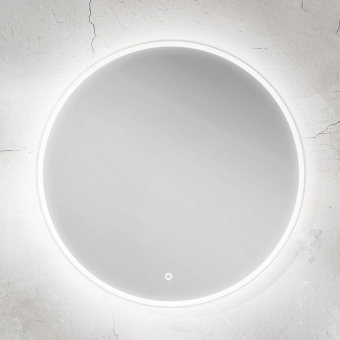 Puris Vialli Bad Spiegel rund mit umlaufender Beleuchtung und Rahmen in schwarz 
