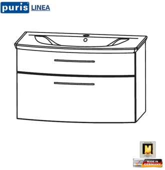 Puris Linea Waschtischunterschrank Set 70 cm - SETLN701 L / SETLN70B1 L 