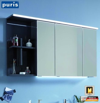 Puris Purefaction LED Spiegelschrank mit Regalkreuz links - SET42121L 