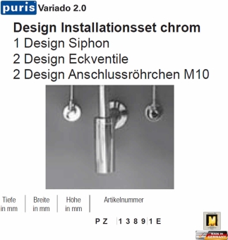 Puris Design Siphon - Installation-Set 