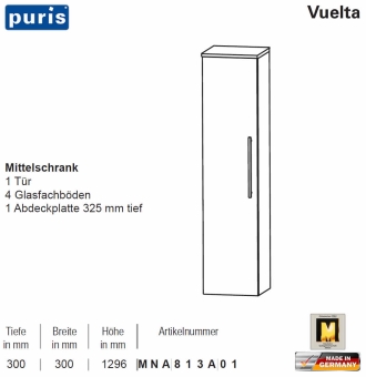 Puris Vuelta Mittelschrank mit 1 Tür - 30 cm - MNA813A01 