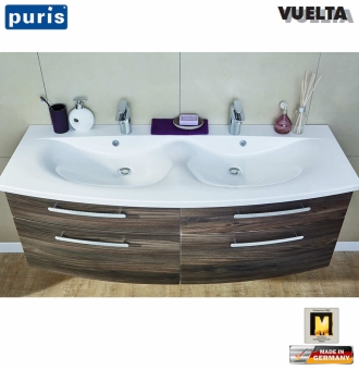Puris Vuelta Waschtisch-Set 141 cm mit Doppel-Waschtisch und Unterschrank mit 4 Auszügen 