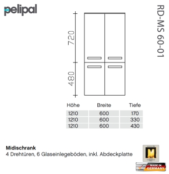Pelipal 7005 Midischrank 121 cm - RD-MS 60-01 