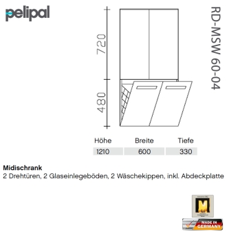 Pelipal 7005 Midischrank 121 cm - RD-MSW 60-04 