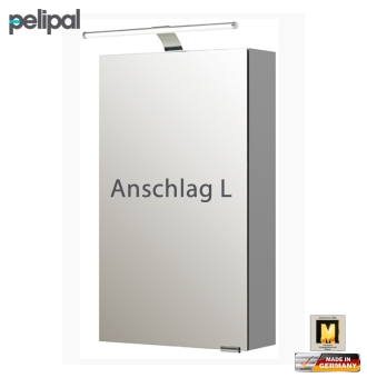 Pelipal neutraler Spiegelschrank 40 cm mit LED Aufsatzleuchte / S5-SPSD 03 
