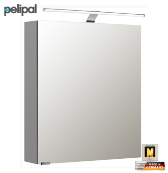 Pelipal neutraler Spiegelschrank 60 cm mit LED Aufsatzleuchte / S5-SPSD 06 
