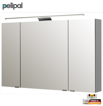 Pelipal neutraler Spiegelschrank 110 cm mit LED Aufsatzleuchte / S5-SPSD 18 