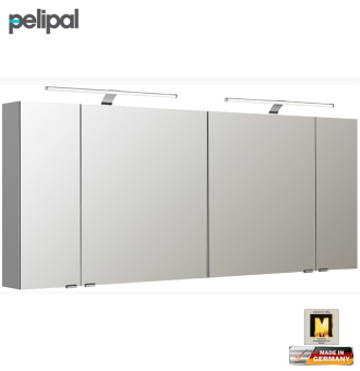 Pelipal neutraler Spiegelschrank 170 cm mit LED Aufsatzleuchten / S5-SPSD 32 