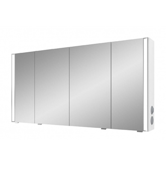 Pelipal neutraler LED Spiegelschrank 140 cm - S25 - seitliche LED Profile - 4 Türen 