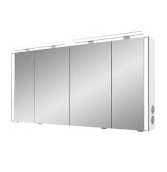 Pelipal neutraler LED Spiegelschrank 140 cm - S26 - seitliche LED Profile & Aufsatzleuchten 