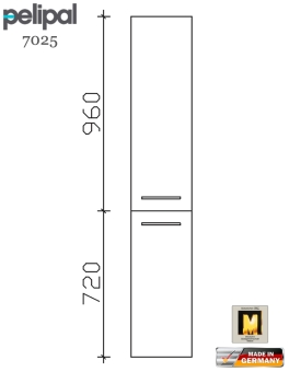 Pelipal 7025 Hochschrank 168 cm Höhe mit 2 Türen (7025-HS 30-01) 