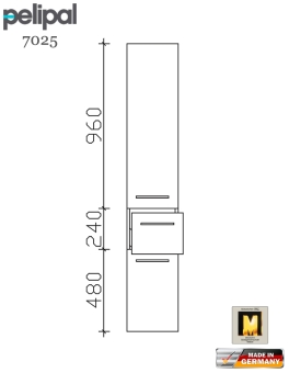 Pelipal 7025 Hochschrank 168 cm Höhe mit 2 Türen und 1 Auszug (7025-HS 45-03 oder 7025-HS 30-03) 