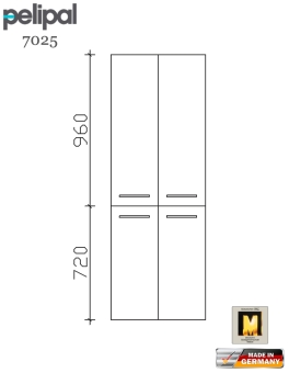 Pelipal 7025 Hochschrank 168 cm Höhe mit 4 Türen (7025-HS 60-01) 