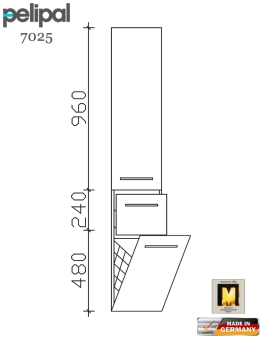 Pelipal 7025 Hochschrank 168 cm Höhe mit 1 Tür und Wäschekippe (7025-HSW 30-04 oder 7025-HSW 45-04) 