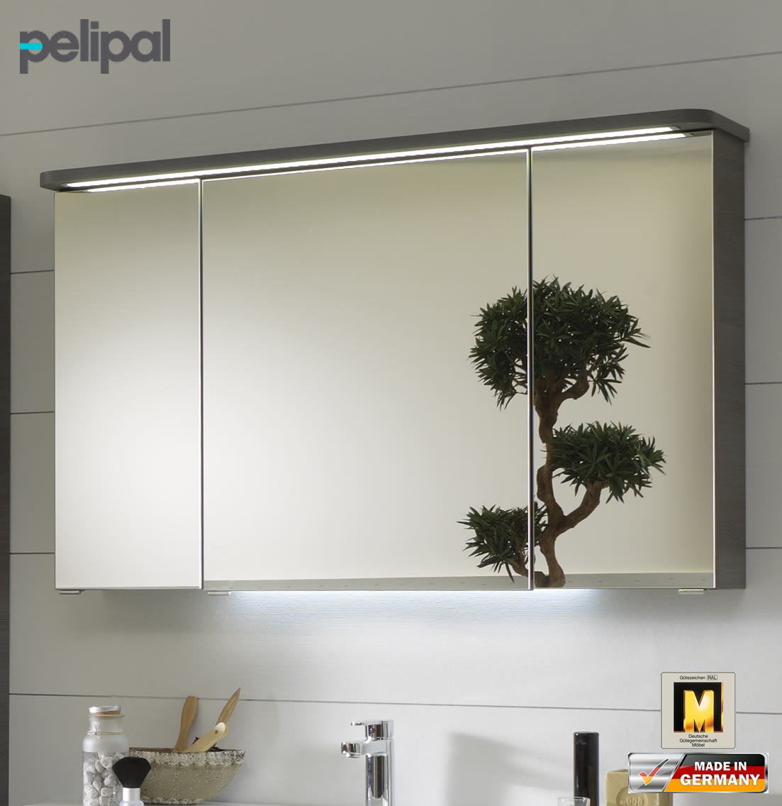 Pelipal Balto Spiegelschrank 120 cm mit LED Gesimsboden